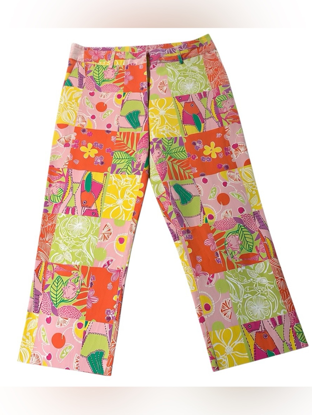 ♾️ Vintage Lilly Pulitzer White Tag Patchwork Capri 10 Vacation Preppy ♾️